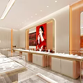 Specialty Store Interior Layout With Display Counters And Modern Lighting Design 3d model