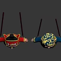 Traditional Folk String Puppets In Colorful Costumes With Decorative Hats And Strings