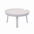 Light Colored Minimalist Round Table And Chair Set With Three Legs Design 3d model