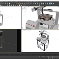 Industrial Equipment Featuring Vertical Structure Control Panel Grid Basket Measured Dimensions And Wheels