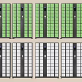 Green and Gray Storage Lockers with Small Compartments in Multiple Rows and Digital Locks 3d model