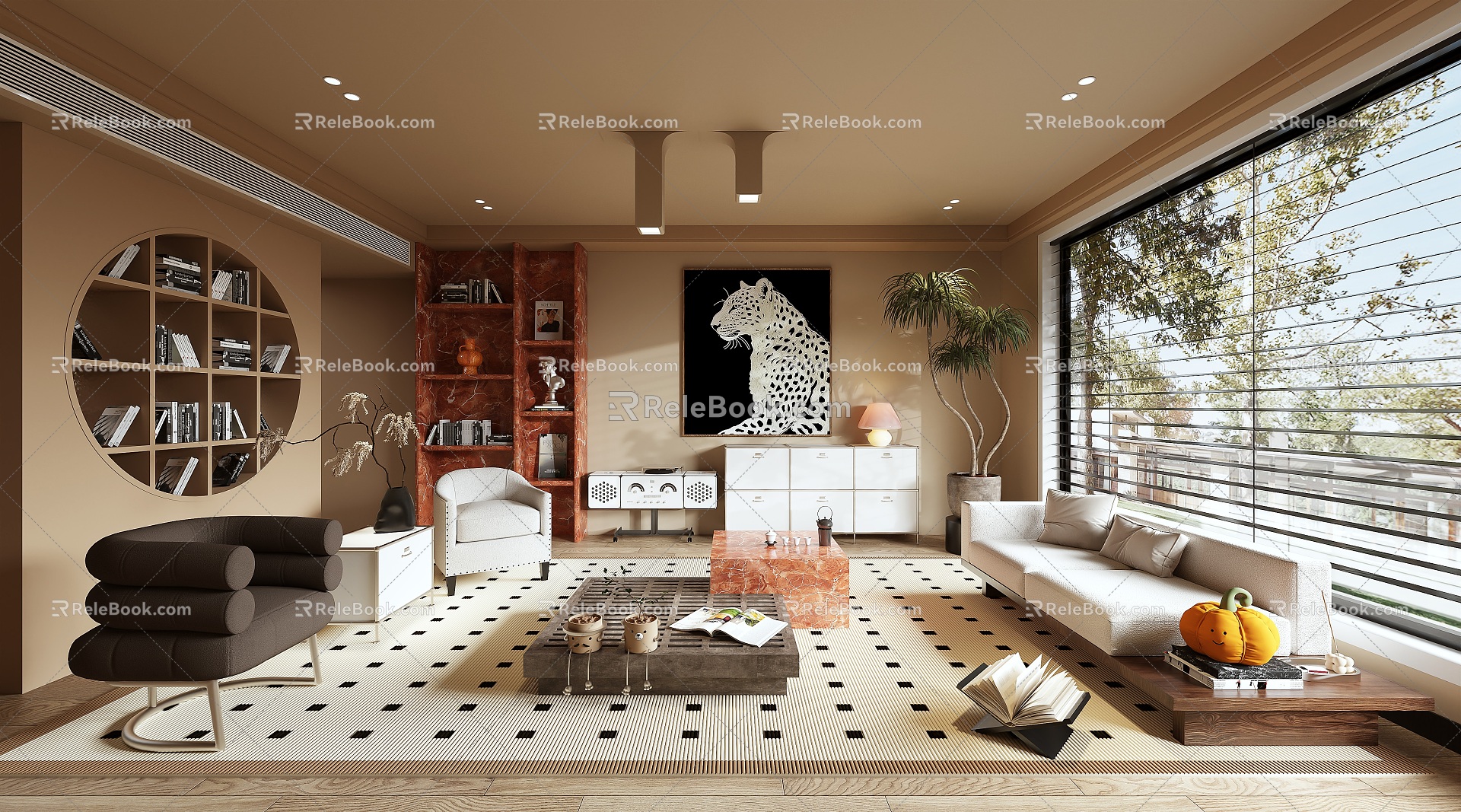 Middle Style Living Room 3d model