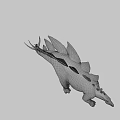 Realistic Stegosaurus Dinosaur With Spiked Back As Game Movie Character In 3D Render