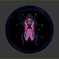 Futuristic Pink And Black Floating Device With Blue Circular Base And Three Red Pillars