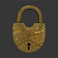 Rusty Old Metal Padlock Essential Hardware Tool With Classic Design For Security