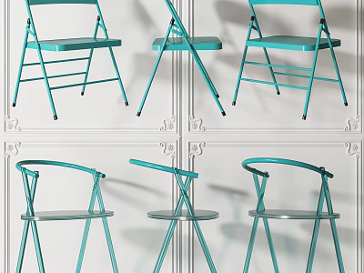 Teal Modern Leisure Chair With Folding Design And Sleek Lines For Indoor Outdoor Use 3d model