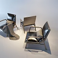 Modern Single Sofa With Leather Upholstery Metal Frame And Comfortable Cushion Design