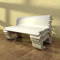 White Outdoor Bench With Ornate Curved Design And Classic Style Sturdy Material