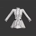 Elegant White Women's Blouse With Stand Collar Black Trim Bow Details And Long Sleeves