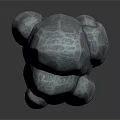 Gray Stacked Rock Formation With Textured Surface And Natural Sculptural Design