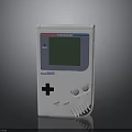 Classic White Game Boy Handheld Electronic Device With Green Screen And Cross Pad