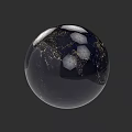 Space Exploration Earth Globe Night View With Glossy Surface And City Lights