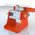 Orange Industrial Equipment With Round White Turntable And Motorized Sturdy Base