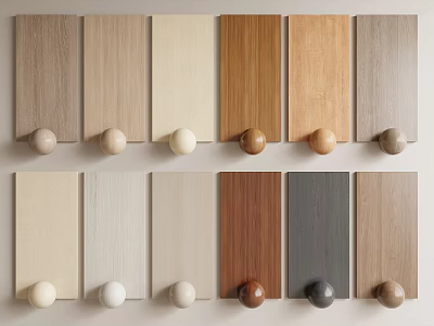 Various Color Wall Panels With Decorative Round Knobs For Interior Design 3d model