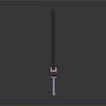 Ornamental Black Sword With Yellow Inscriptions Silver Hilt And Red Gemstone