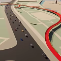 Modern Urban Bridge Design With Multi Lane Roads White Dome Building And Green Landscape