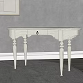 White Entryway Console Table With Carved Legs And Drawer For Hallway Decorative Storage