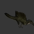 Realistic 3D Spinosaurus Dinosaur Model With Sailback And Green Yellow Skin