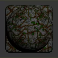 Natural Wood And Stone Textured Cube And Sphere With Detailed Surface Patterns
