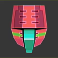 Colorful 3D Aerospace Spacecraft Model With Pink Blue Green Design For Space Exploration