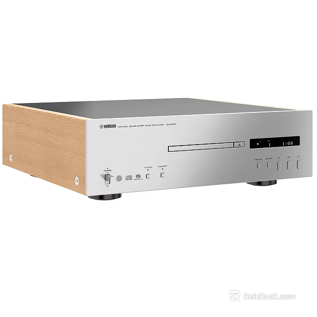 YAMAHA CD Player With Wooden Side Panel And Silver Front Design 3d model