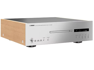 YAMAHA CD Player With Wooden Side Panel And Silver Front Design 3d model