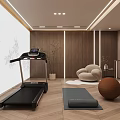 Modern Living and Dining Room Interior With Sofa Dining Table Artwork And Shelves