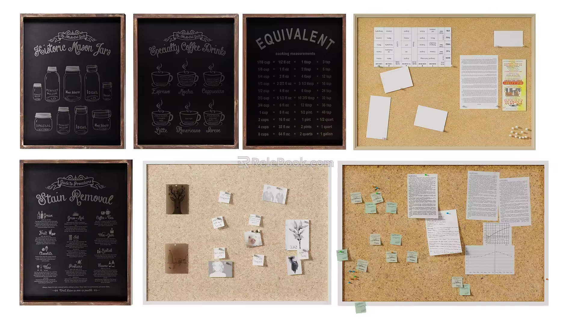 Modern Cork Board Message Board Hanging Pendant 3d model