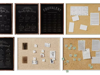 Modern Cork Board Message Board Hanging Pendant 3d model
