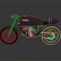 Black MOTO Vintage Motorcycle With Classic Design And Silver Engine On Gray Gradient Background