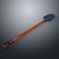 Durable Hardware Shovel with Wooden Handle and Metal Blade for Garden Use