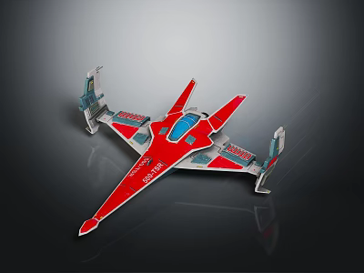 Modern Red Space Shuttle Sleek Design With Cockpit And Wing Structure For Space Exploration 3d model