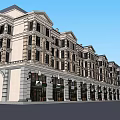 Classical Commercial Street Building With Domed Roof Multi Story Shop Fronts