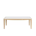 Modern Light Wood Dining Table With Smooth Rectangular Top And Sleek Supportive Legs 3d model