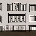 Black Wrought Iron Railings With Various Decorative Designs For Balcony And Staircase