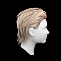 Human Head Model With Blonde Wavy Hair And Hairstyle Design