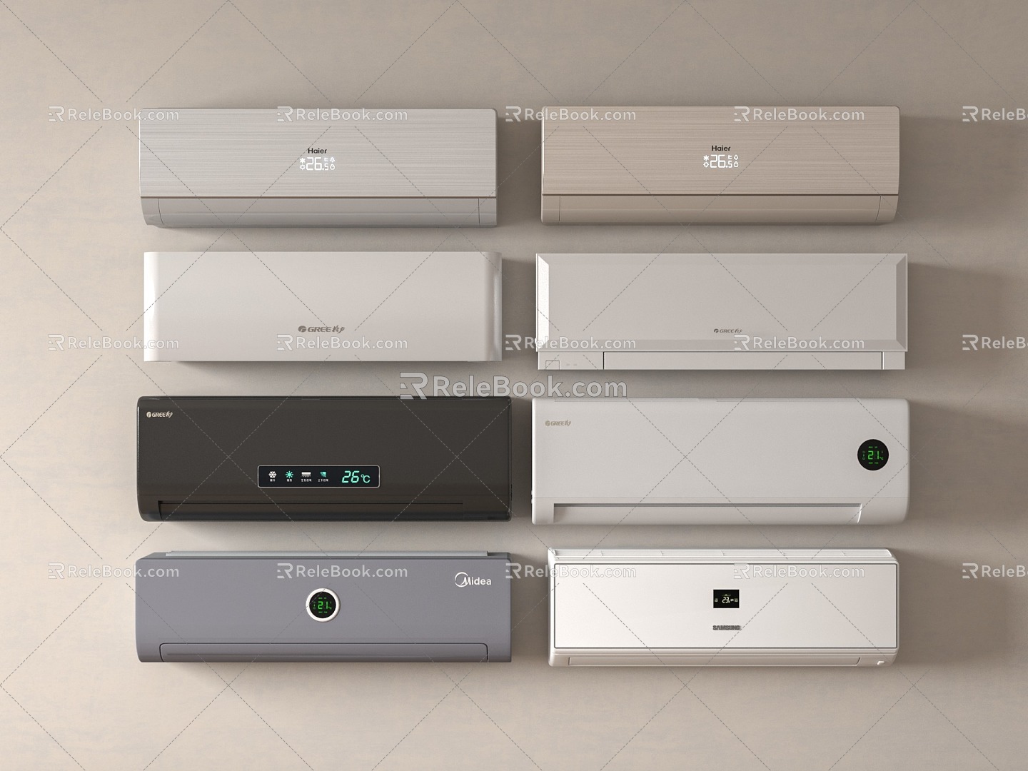 wall-mounted air conditioner 3d model