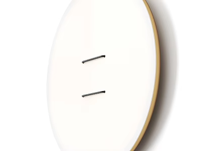 Modern Round White Wall Lamp With Wooden Frame And Two Black Light Bars 3d model
