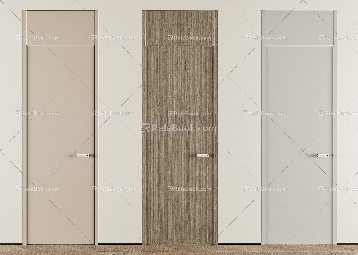 Modern swing door single door 3d model