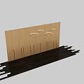 Modern Minimalist Wooden Wall With Vertical Grain And Four Circular Pendant Lights Emitting Soft Light