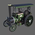 Old Fashioned Green Steam Train Model With Large Wheels And Black Chimney 3d model