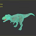 Detailed Brown Tyrannosaurus Rex Dinosaur Model With Open Mouth On Gray Background