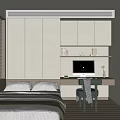 Minimalist Tatami Bedroom With Tatami Bed Built In Cabinets Desk And Window Blinds