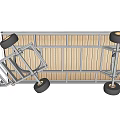 Flatbed Trailer With Wooden Deck Metal Frame Two Wheels And Hitch 3d model