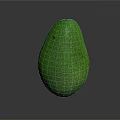 Fresh Green Avocado with Textured Surface and Shiny Appearance on Dark Background