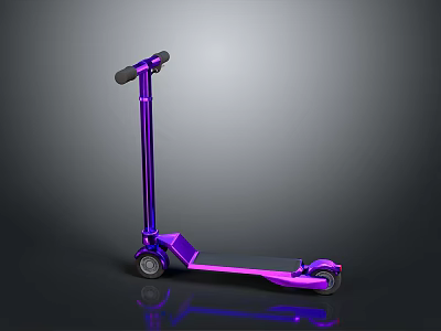 Stylish Metallic Purple Scooter With Shiny Surface And Black Handlebar 3d model