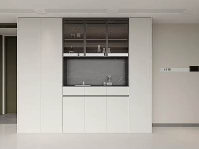 Modern Wine Cabinet Featuring Glass Doors And LED Lighting For Home Interior 3d model
