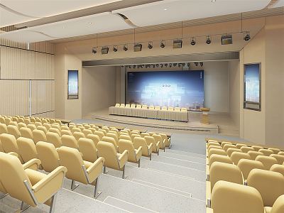 Modern Conference Hall School Report Hall Lecture Hall Lecture Desk Stage Large Conference Room Electronic Screen Audience Seat 3d model