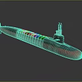 Black And Red Submarine Watercraft With Command Tower And Sleek Design