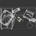 Military Radio Communication Devices With Multiple Green Electronic Appliances Display Screens Control Buttons And Knobs